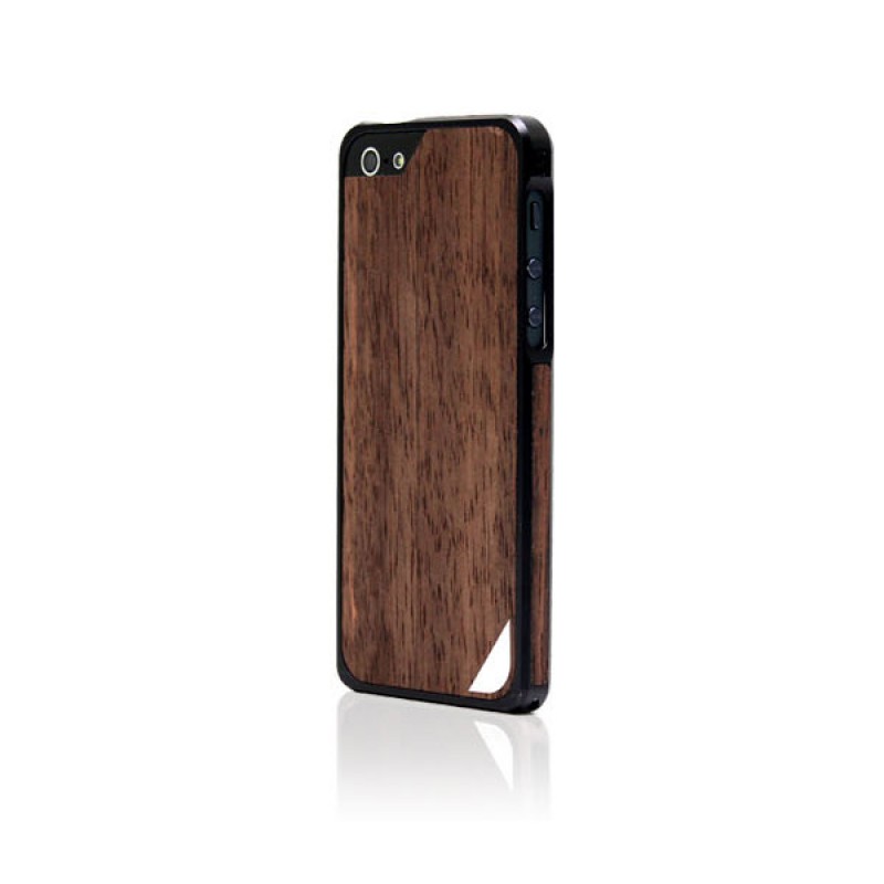 Coque bumper de protection pour iPhone SE, 5 et 5S - Alloy X Wood Black