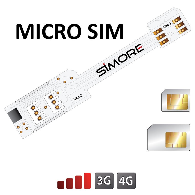 WX-Twin Micro SIM Adaptateur double carte SIM pour smartphones micro sim