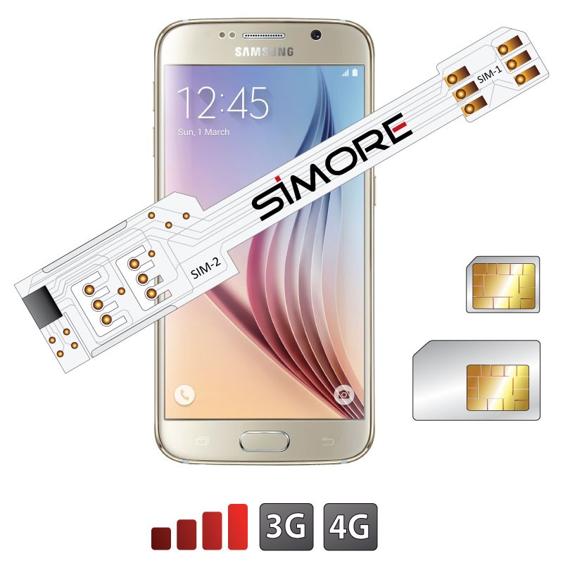 WX-Twin Galaxy S6 Adaptateur double carte SIM 4G pour Samsung Galaxy S6