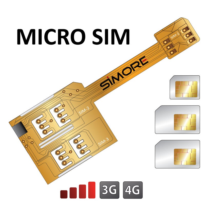 X-Triple Micro SIM Adaptateur triple double carte SIM pour smartphones micro sim