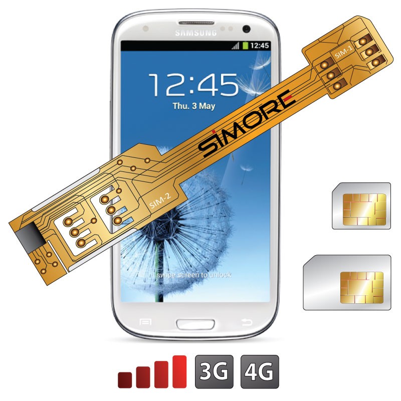 X-Twin Galaxy S3 Adaptateur double carte SIM pour Samsung Galaxy S3
