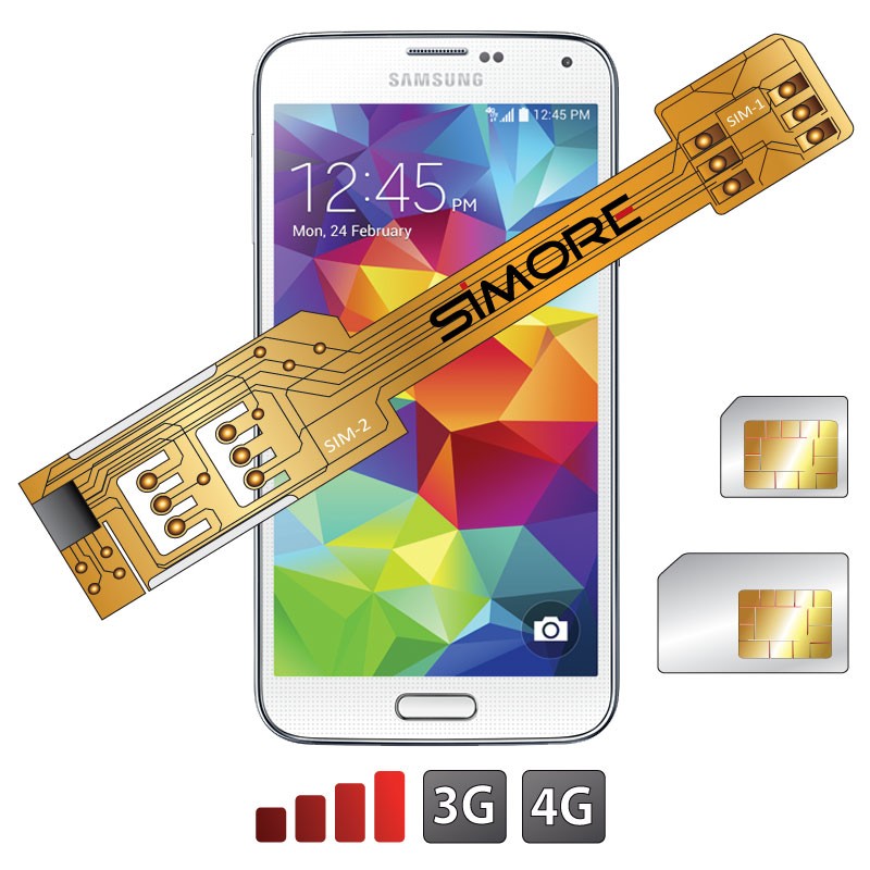 X-Twin Galaxy S5 Adaptateur double carte SIM pour Samsung Galaxy S5