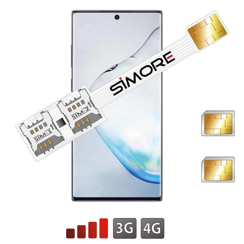 Galaxy Note 10 double SIM adaptateur SIMore Speed Xi-Twin Note 10