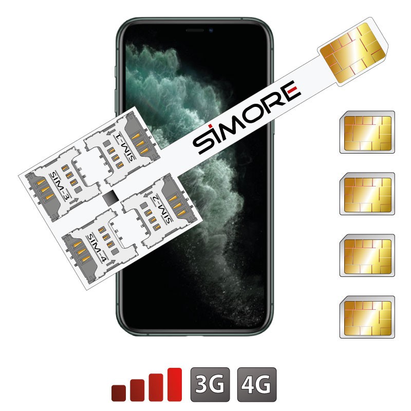 iPhone 11 Pro dual quadruple SIM adaptateur SIMore Speed X-Four 11 Pro