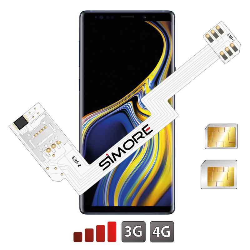 ZX-Twin Note9 Adaptateur double SIM 4G pour Samsung Galaxy Note9