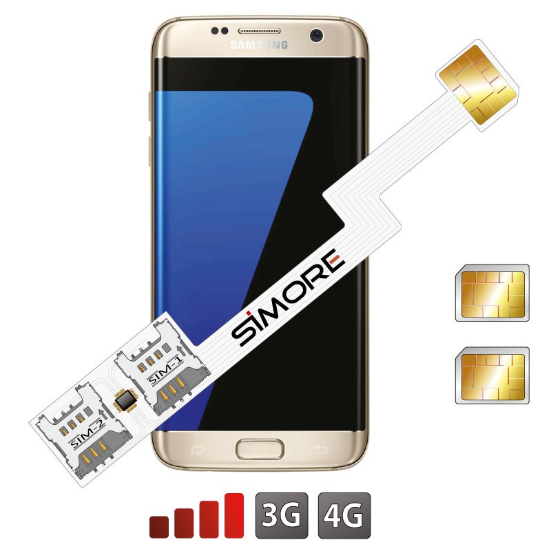Galaxy S7 Edge Adaptateur double carte SIM android SIMore
