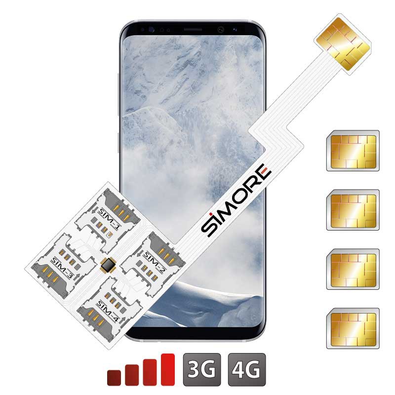 Galaxy S8+ Adaptateur Quadruple Dual SIM Android pour Samsung Galaxy S8+