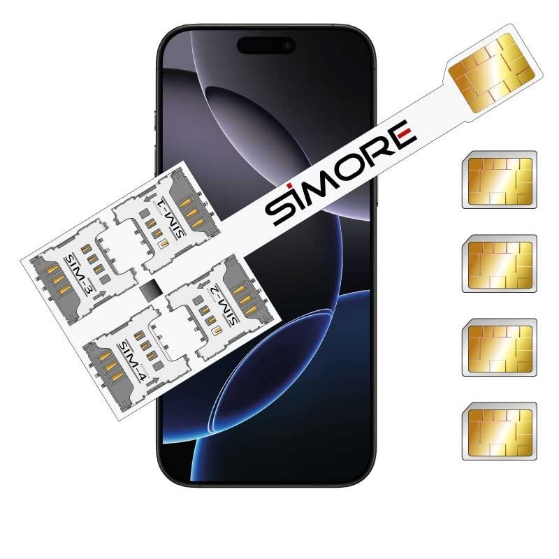 iPhone 16 Pro Max adaptateur Multiple Dual SIM pour avoir quatre cartes SIM physique Speed Xi-Four 16 Pro Max 