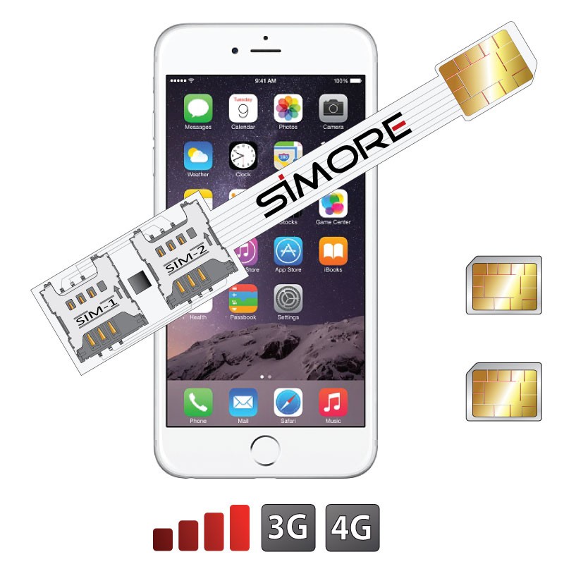 iPhone 6 Double SIM adaptateur 4G Speed X-Twin 6 pour iPhone 6