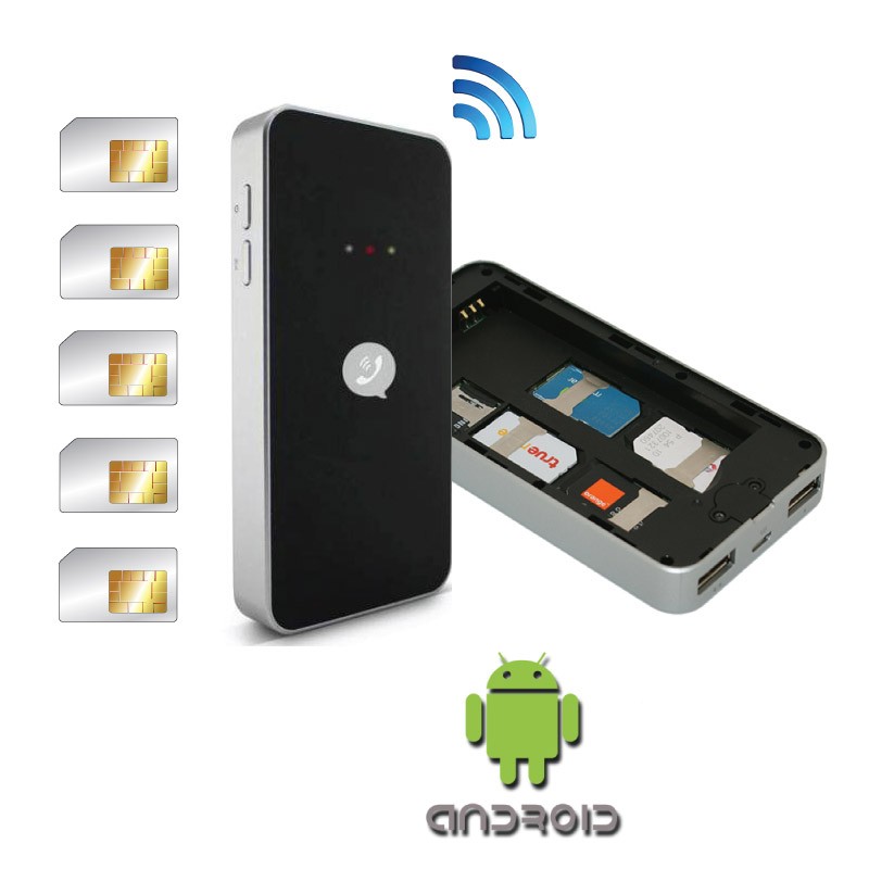 Power BlueBox Adaptateur multi SIM active pour iPhone et smartphones Android