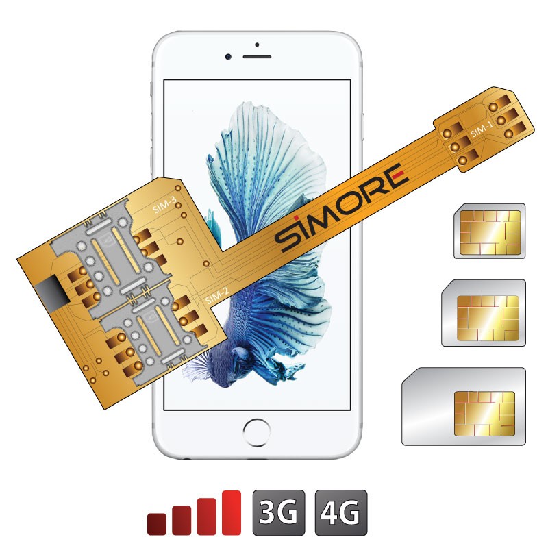 X-Triple 6S Adaptateur double triple carte SIM pour iPhone 6S