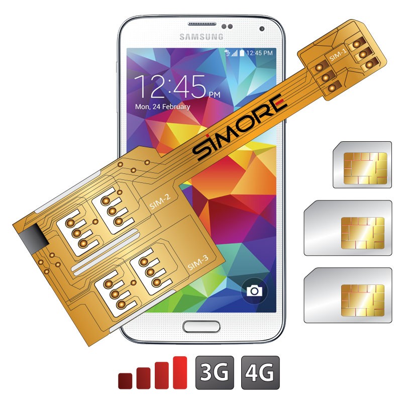 X-Triple Galaxy S5 Adaptateur triple double carte SIM pour Samsung Galaxy S5