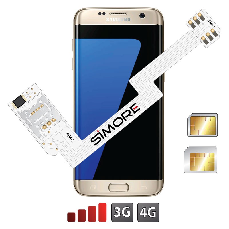 ZX-Twin Galaxy S7 Edge Adaptateur double carte SIM 4G pour Samsung Galaxy S7 Edge