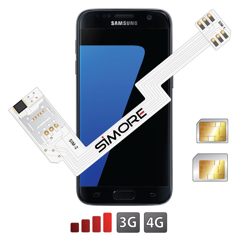 ZX-Twin Galaxy S7 Adaptateur double carte SIM 4G pour Samsung Galaxy S7