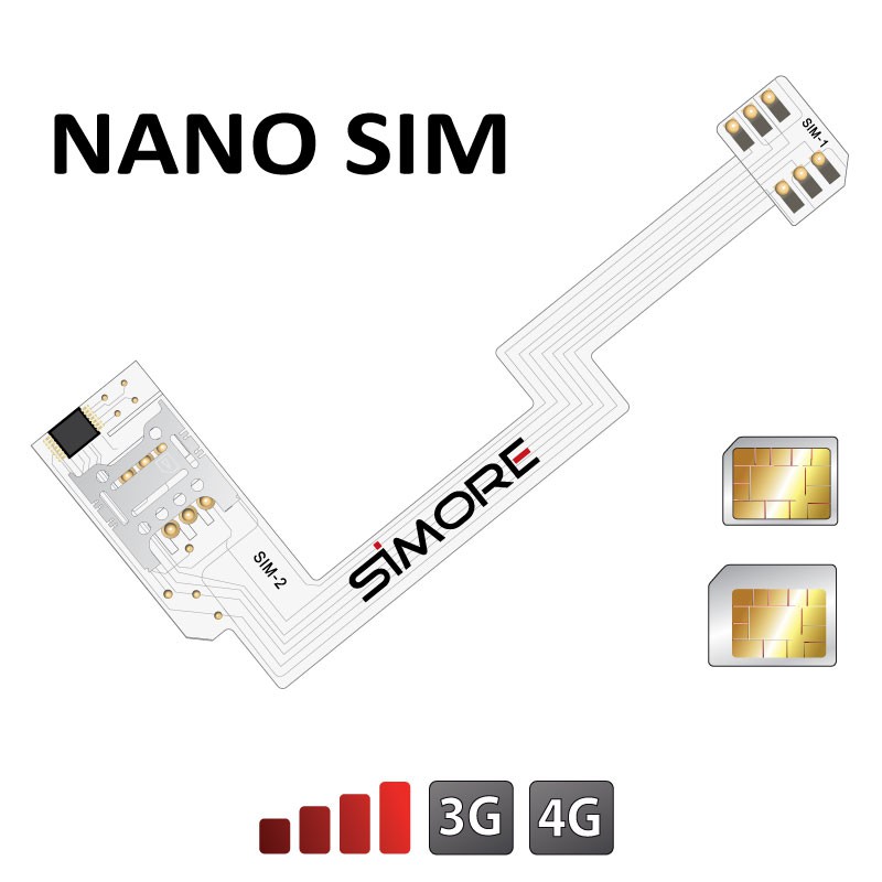 ZX-Twin Nano SIM Adaptateur Double carte SIM 4G pour smartphones Android format nano SIM