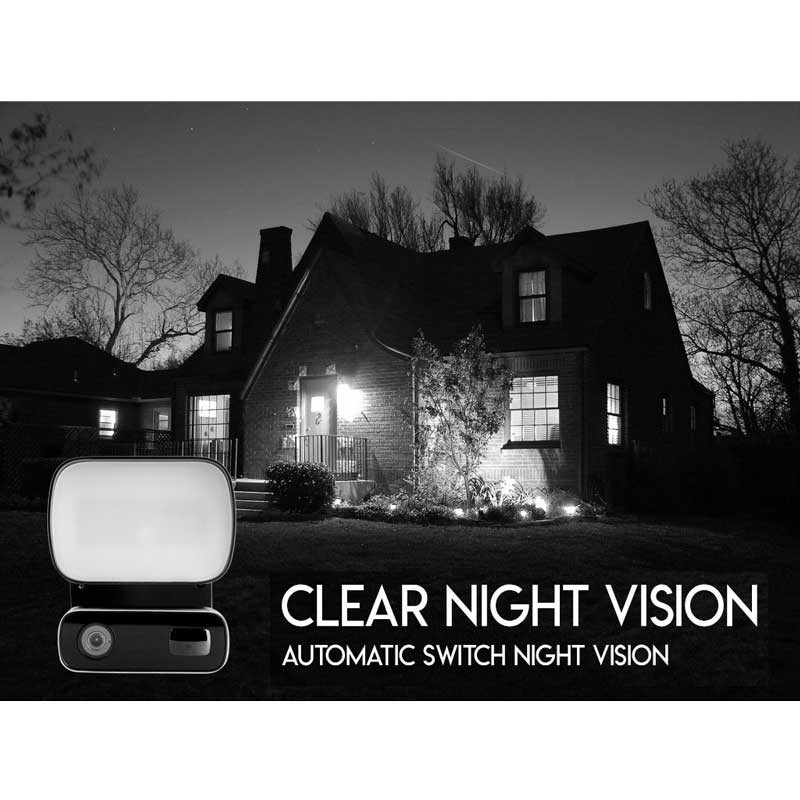 Caméra de surveillance Extérieur HD Grand Angle avec Spot lumineux et sirène d'alarme connectée au téléphone mobile