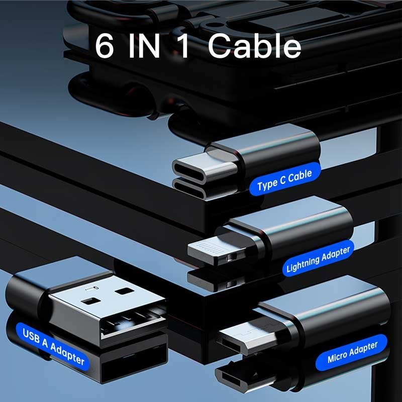 Câble USB-C, Lightning, Micro USB, USB-A Boitier format carte de credit