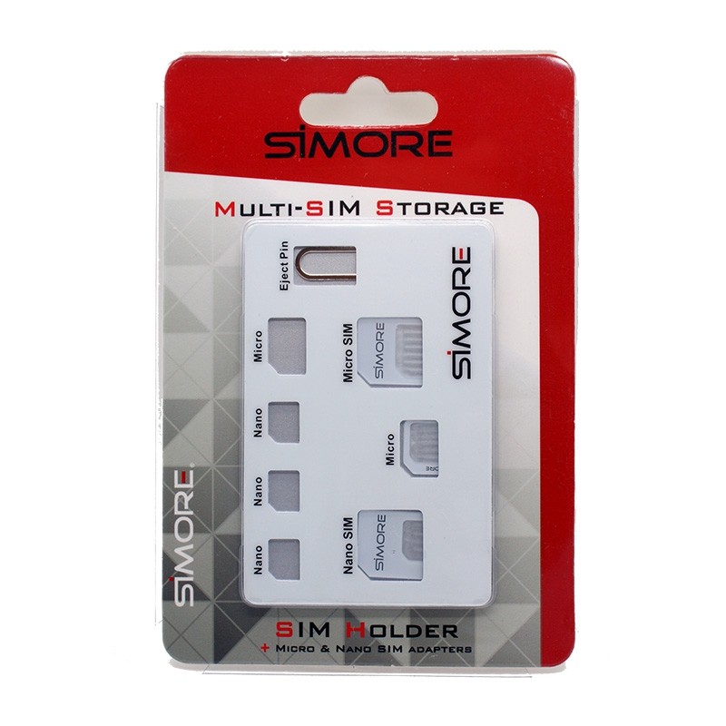 Porte cartes SIM et outil d'éjection SIM format carte de crédit SIMore