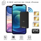 Double SIM iPhone bluetooth adaptateur avec 2 ou 3 numéros actifs simultanéement et Wi-Fi routeur E-Clips Gold