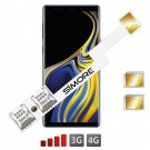Galaxy Note9 Double SIM Android adaptateur SIMore