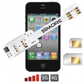 Beweren De layout Ambacht WX-Twin 4-4S Dual SIM adapter for iPhone 4 and 4S - DualSIM card with  protective case - 4G LTE 3G compatible | SIMORE.com