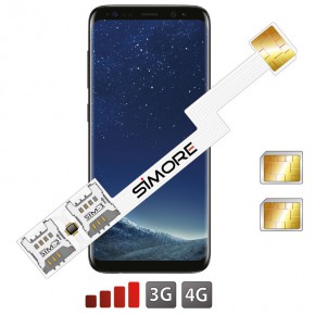 Speed ZX-Twin Galaxy S8 Dual SIM card adapter Samsung Galaxy S8 - 4G 3G compatible | SIMORE.com