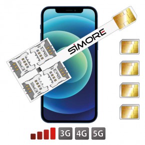 Iphone 12 Quadruple Dual Sim Adapter Speed X Four 12 Multi Sim Cards With Protective Case 5g 4g 3g Compatible Simore Com