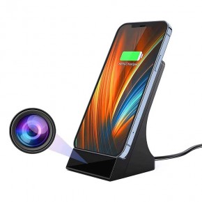 Wireless charger Spy Camera HD 1080P WiFi - mobile phone alerts with motion  detection