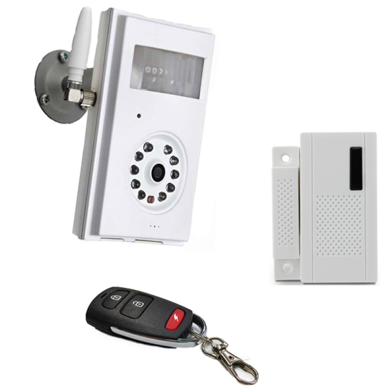 4G Wireless GSM security camera with magnetic door sensor