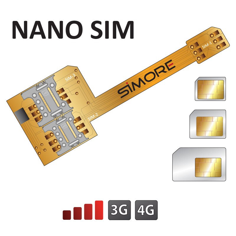 Triple Dual SIM adapter for smartphone Nano SIM