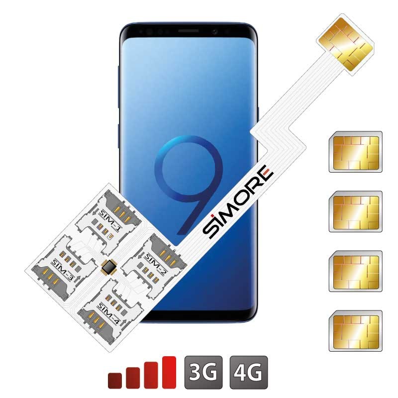 Galaxy S9+ Quadruple Dual SIM card adapter Android for Samsung Galaxy S9+