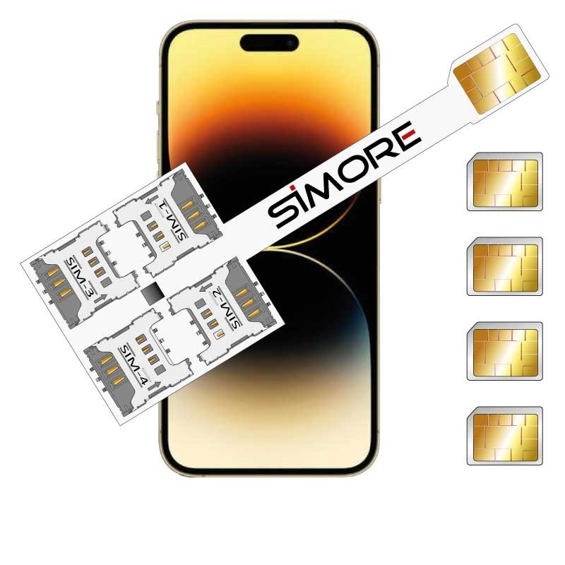 iPhone 14 Pro Max Multi SIM adapter with 4 SIM cards