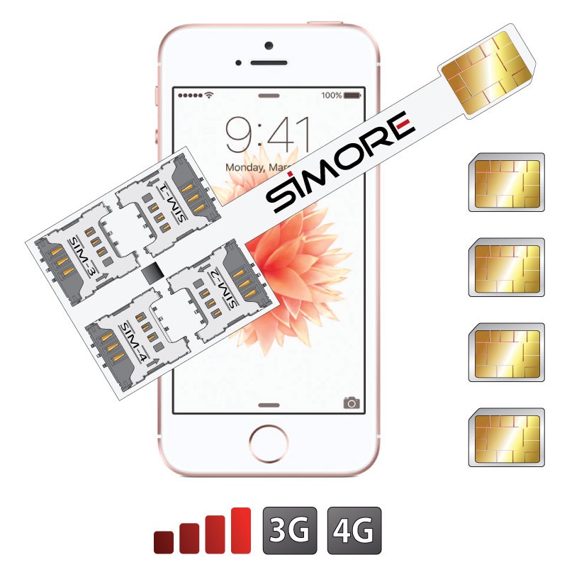 iPhone SE Quadruple SIM cards adapter 4G Speed X-Four SE for iPhone SE