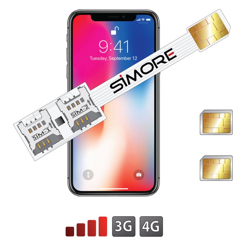 iPhone X Dual SIM adapter 3G - 4G Speed X-Twin X for iPhone X