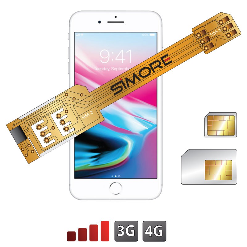 iPhone 8 Plus Dual SIM adapter case 3G 4G - SIMore X-Twin 8 Plus
