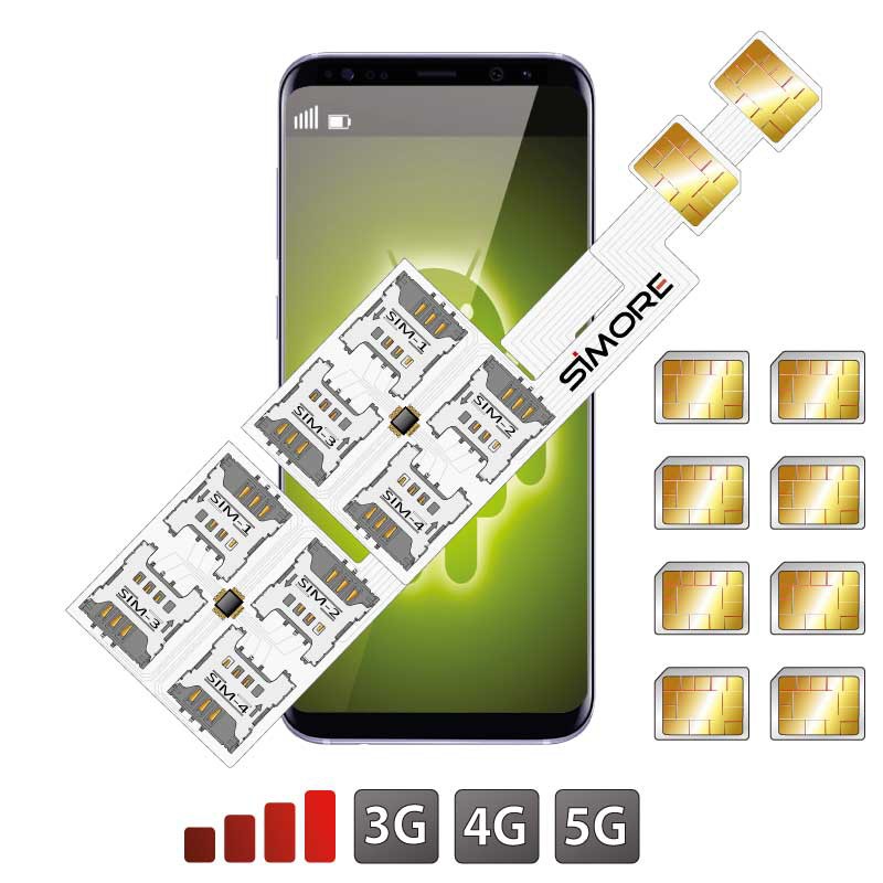 Hybrid DUALSIM Android slot Adapter Octuple Multi SIM Speed ZX-Eight Nano SIM