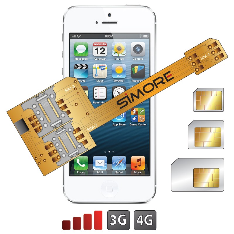 Triple dual sim adapter for iPhone 5S and iPhone 5