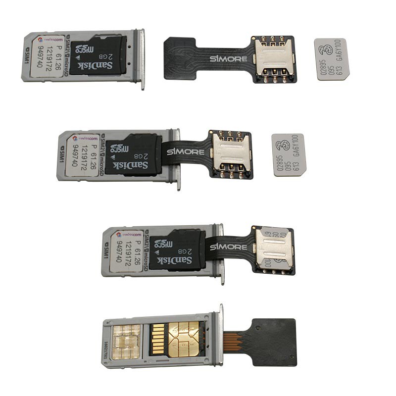 Put together B.C. bubble SIM cards and micro SD card extension adapter for hybrid Dual SIM slot  smartphones and tablets X-Extender 2 | SIMORE.com