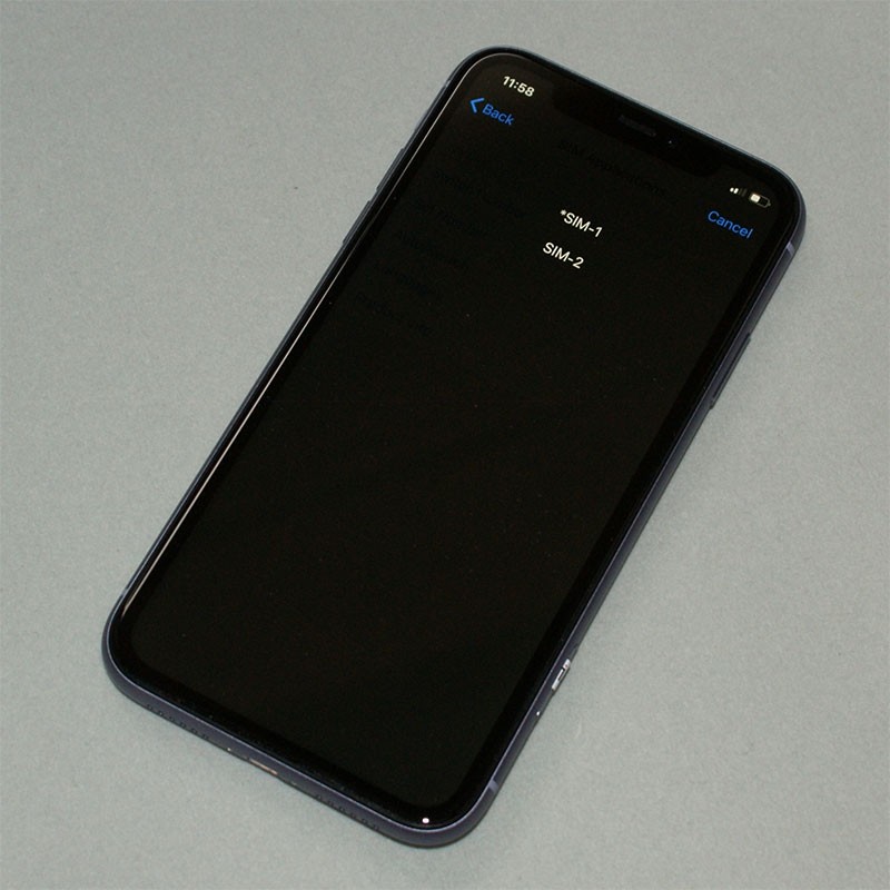 Dual SIM card adapter for iPhone 11