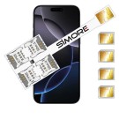 iPhone 16 Pro Max Multiple Dual SIM adapter to use 4 physical SIM cards in the iPhone 16 Pro Max
