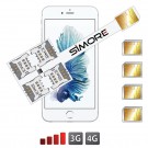 iPhone 6S Quadruple Dual SIM cards adapter 3G - 4G Speed X-Four 6S for iPhone 6S