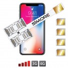 iPhone X Dual SIM quadruple cards adapter 3G - 4G Speed X-Four X for iPhone X iOS