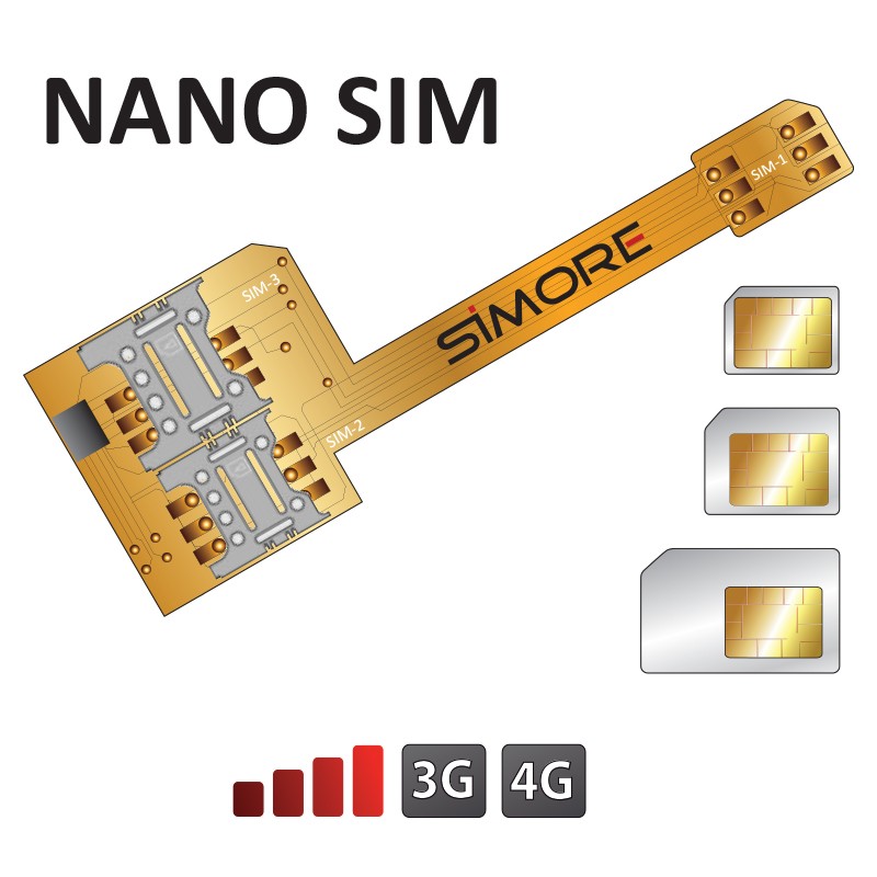 Triple DualSIM adapter für smartphone Nano SIM