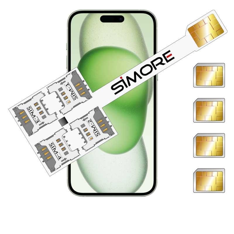 iPhone 15 Plus Multi-SIM karten adapter SIMore Speed-Xi-Four-15-Plus