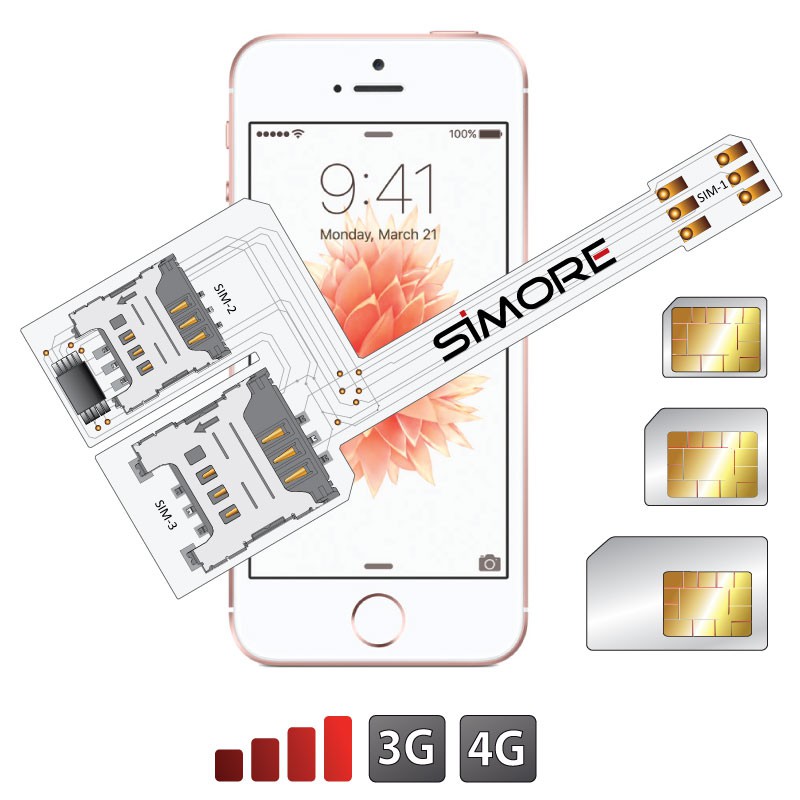 WX-Triple SE Schutzhülle Dreichfach dual SIM karte adapter für iPhone SE