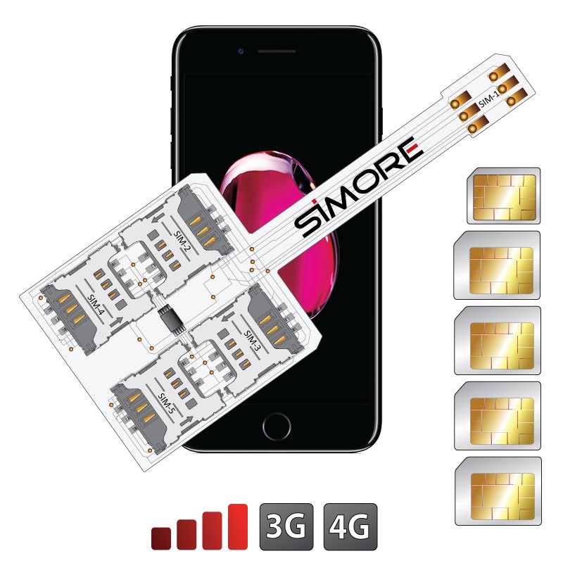 WX-Five 7 Plus Schutzhülle adapter 5 SIMs multi doppel SIM karte für iPhone 7 Plus