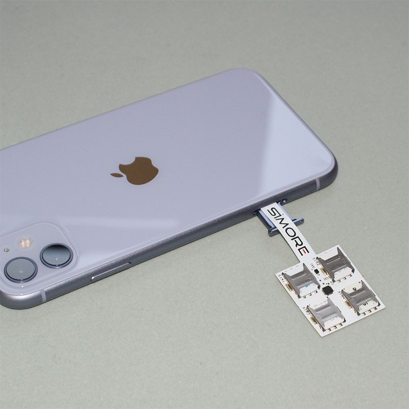 iPhone 11 mit vier nummern mit SIMore Speed X-Four 11 adapter