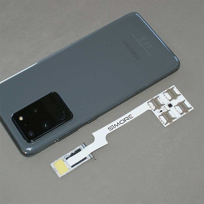 Galaxy S20 Ultra Vierfach multi dual sim Android adapter SIMore Speed ZX-Four S20 Ultra