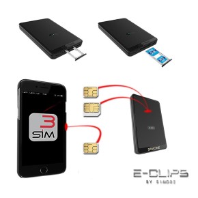 E-Clips Gold Adapter Quadband Dual SIM und Triple SIM Karten gleichzeitig  erreichbar auf Ihrem iPhone - MiFi Wifi Cellular Router Multi SIM