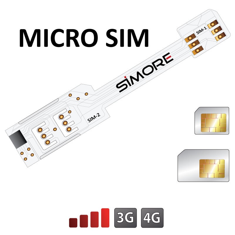 WX-Twin Micro SIM Adattatore doppia scheda SIM per smartphone micro sim